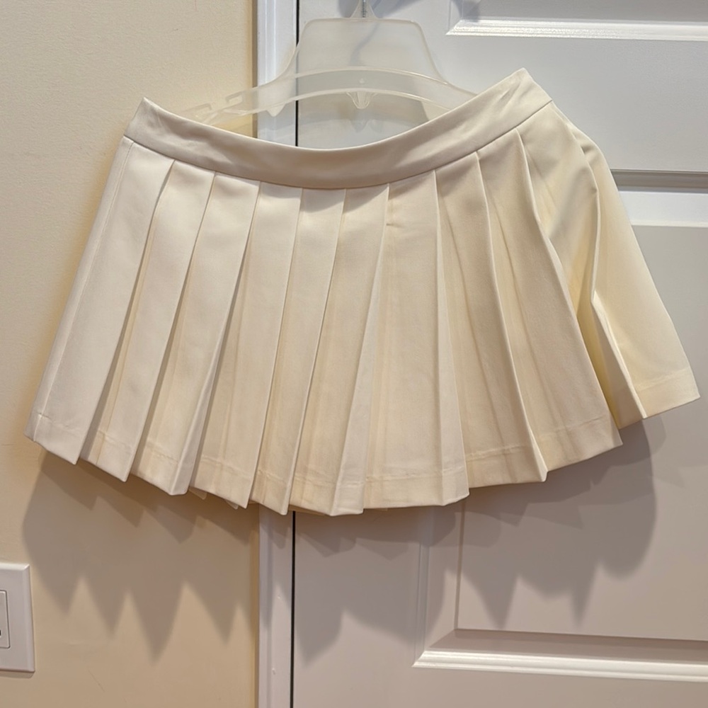 Cream Pleated Skirt